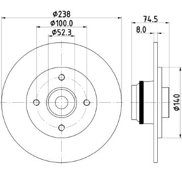 Brzdový kotouč HELLA PAGID 8DD 355 123-351