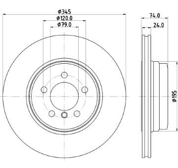 Brzdový kotouč HELLA PAGID 8DD 355 122-251