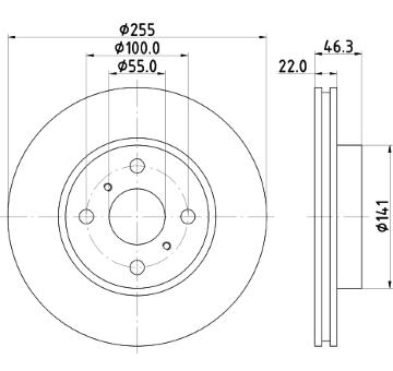 Brzdový kotouč HELLA PAGID 8DD 355 113-581