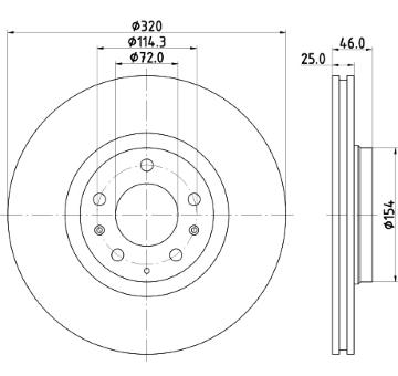 Brzdový kotouč HELLA PAGID 8DD 355 114-491