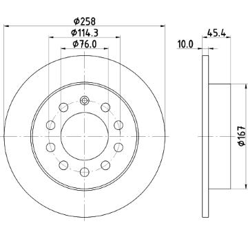 Brzdový kotouč HELLA PAGID 8DD 355 114-531