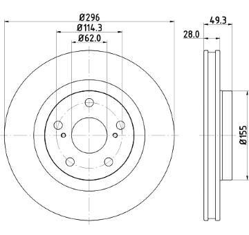 Brzdový kotouč HELLA PAGID 8DD 355 118-561