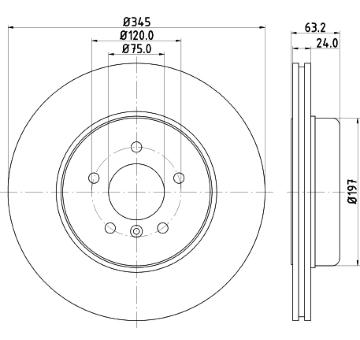 Brzdový kotouč HELLA PAGID 8DD 355 119-341