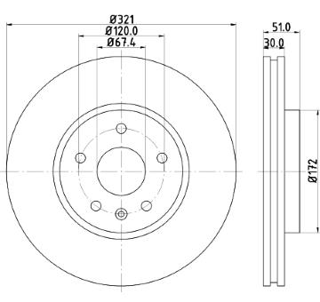 Brzdový kotouč HELLA PAGID 8DD 355 129-091