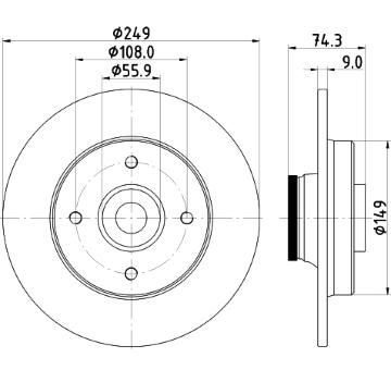 Brzdový kotouč HELLA PAGID 8DD 355 123-301