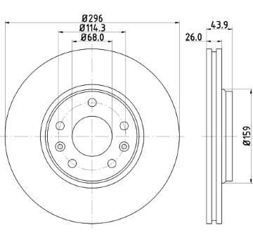 Brzdový kotouč HELLA PAGID 8DD 355 116-161
