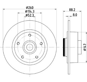 Brzdový kotouč HELLA PAGID 8DD 355 123-341