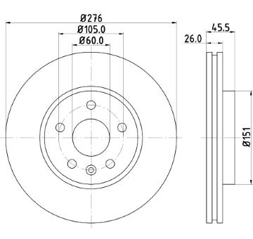 Brzdový kotouč HELLA PAGID 8DD 355 116-351