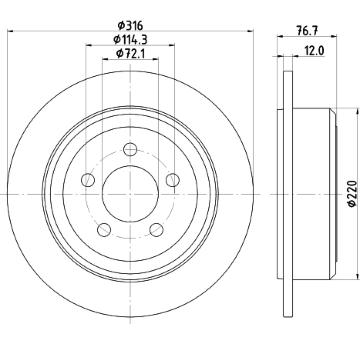 Brzdový kotouč HELLA PAGID 8DD 355 122-221