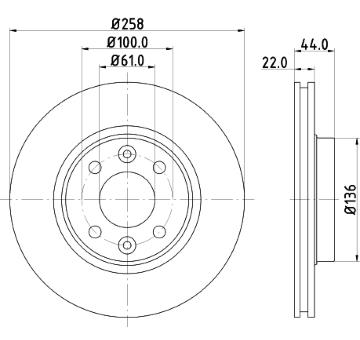 Brzdový kotouč HELLA PAGID 8DD 355 119-461
