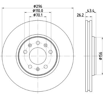 Brzdový kotouč HELLA PAGID 8DD 355 122-371