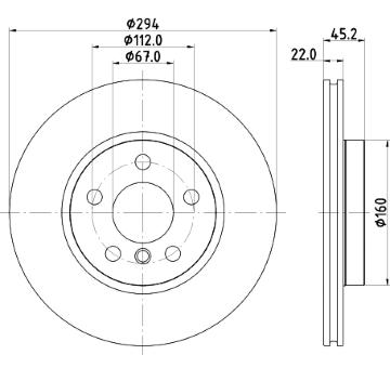 Brzdový kotouč HELLA PAGID 8DD 355 122-651