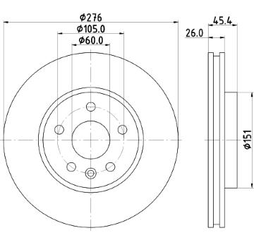 Brzdový kotouč HELLA PAGID 8DD 355 122-841