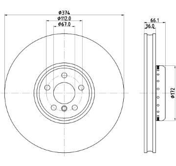 Brzdový kotouč HELLA PAGID 8DD 355 126-461