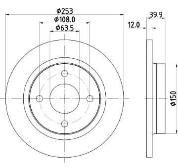 Brzdový kotouč HELLA PAGID 8DD 355 126-611