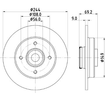 Brzdový kotouč HELLA PAGID 8DD 355 132-161