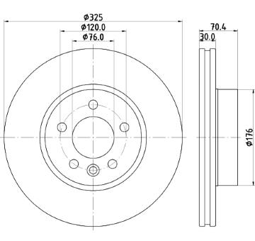 Brzdový kotouč HELLA PAGID 8DD 355 132-211