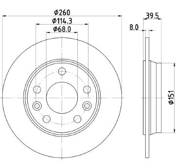Brzdový kotouč HELLA PAGID 8DD 355 133-761