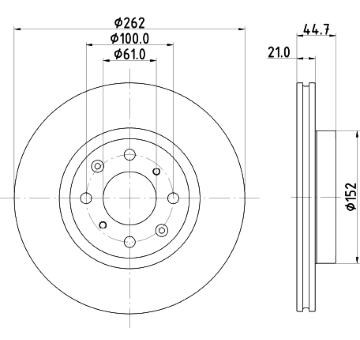 Brzdový kotouč HELLA PAGID 8DD 355 134-691