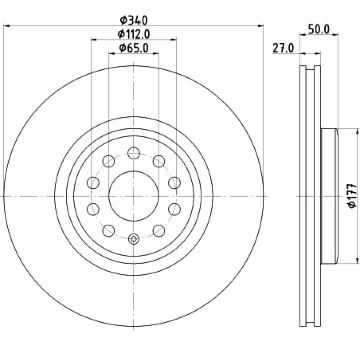 Brzdový kotouč HELLA PAGID 8DD 355 134-751