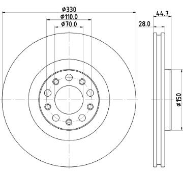 Brzdový kotouč HELLA PAGID 8DD 355 134-801