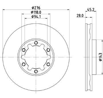 Brzdový kotouč HELLA PAGID 8DD 355 134-931