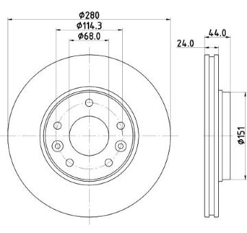 Brzdový kotouč HELLA PAGID 8DD 355 135-091