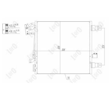 Kondenzátor, klimatizace ABAKUS 023-016-0009