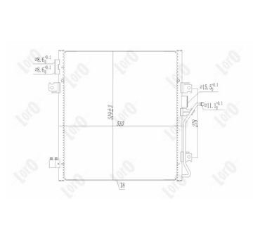 Kondenzátor, klimatizace ABAKUS 023-016-0010