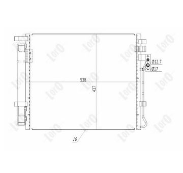 Kondenzátor, klimatizace ABAKUS 024-016-0014