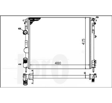 Chladič, chlazení motoru ABAKUS 042-017-0010