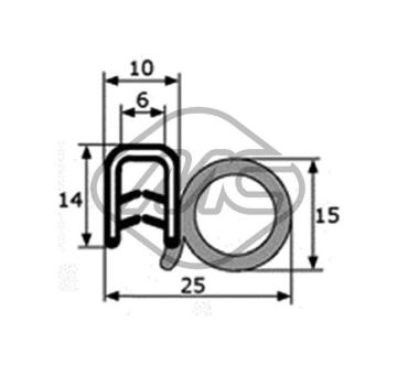 Tesnenie dverí Metalcaucho 45063