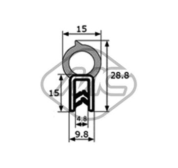 Tesnenie dverí Metalcaucho 48534