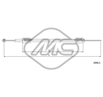 Lanko pro otevírání kapoty motoru Metalcaucho 81594
