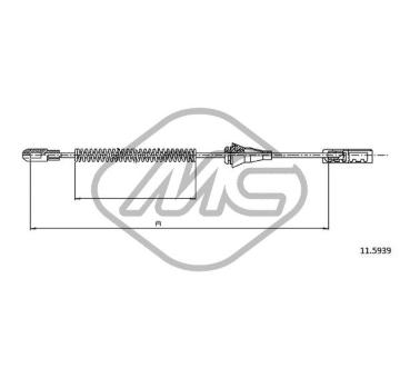 żażné lanko parkovacej brzdy Metalcaucho 82545