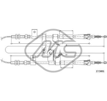 żażné lanko parkovacej brzdy Metalcaucho 83354