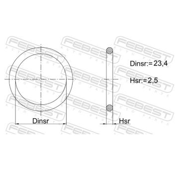 Tesnici krouzek, hydraulicky filtr FEBEST 02400-009