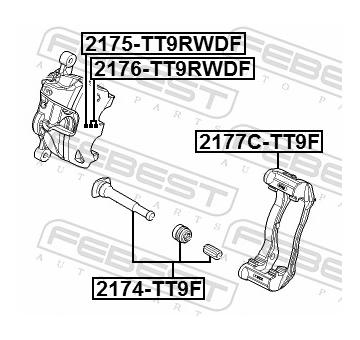 Sada na opravy, brzdový třmen FEBEST 2175-TT9RWDF
