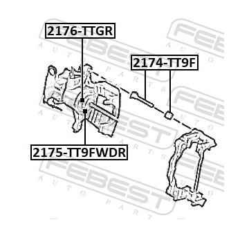 Píst, brzdový třmen FEBEST 2176-TTGR