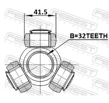 Tripod, hnací hřídel FEBEST 2316-030