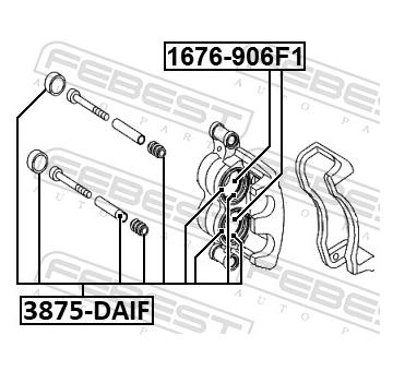 Sada na opravy, brzdový třmen FEBEST 3875-DAIF