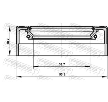 Těsnicí kroužek hřídele, diferenciál FEBEST 95NES-40551010C