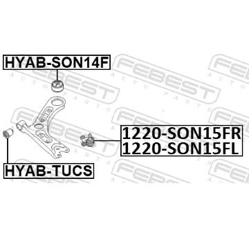 Uložení, řídicí mechanismus FEBEST HYAB-SON14F