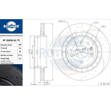 Brzdový kotouč ROTINGER RT 20430-GL T5