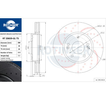 Brzdový kotouč ROTINGER RT 20659-GL T5