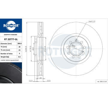 Brzdový kotouč ROTINGER RT 20777-GL