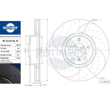 Brzdový kotouč ROTINGER RT 21137-GL T5