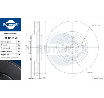 Brzdový kotouč ROTINGER RT 21447-GL