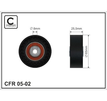 Vratná/vodicí kladka, klínový žebrový řemen CAFFARO 05-02