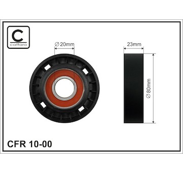 Vratna/vodici kladka, klinovy zebrovy remen CAFFARO 10-00